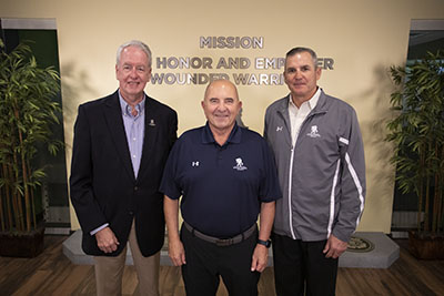 Tom Cocchiarella (center) with WWP CEO Lt. Gen. (Ret.) Mike Linnington (right) and WWP Chief Development Officer Chris Needles.